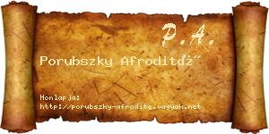 Porubszky Afrodité névjegykártya